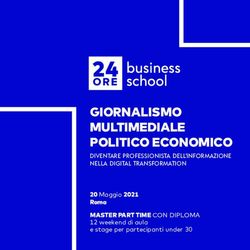 GIORNALISMO MULTIMEDIALE POLITICO ECONOMICO - DIVENTARE PROFESSIONISTA DELL'INFORMAZIONE NELLA DIGITAL TRANSFORMATION