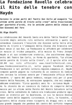 La Fondazione Ravello celebra il Rito delle tenebre con Haydn