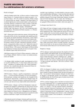 PARTE SECONDA La celebrazione del mistero cristiano - Alleanza di Misericordia