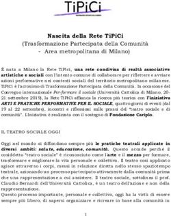 NASCITA DELLA RETE TIPICI - (TRASFORMAZIONE PARTECIPATA DELLA COMUNITÀ - AREA METROPOLITANA DI MILANO) - UNIVERSITÀ CATTOLICA