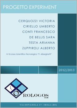 PROGETTO EXPERIMENT - Legacoop Imola