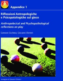 Appendice 1 Riflessioni Antropologiche e Psicopatologiche sul gioco - Anthropolocical and Psychopathological reflections on play