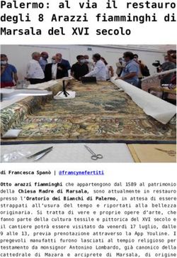 Palermo: al via il restauro degli 8 Arazzi fiamminghi di Marsala del XVI secolo - Travelglobe