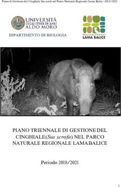 PIANO TRIENNALE DI GESTIONE DEL NATURALE REGIONALE LAMA BALICE - CINGHIALE(Sus scrofa) NEL PARCO