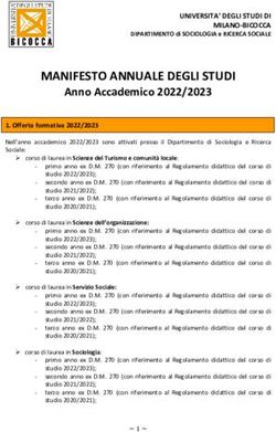 MANIFESTO ANNUALE DEGLI STUDI - Anno Accademico 2022/2023 - Bicocca