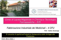 Corso di Laurea Magistrale in Chimica e Tecnologia Farmaceutiche - E25 Fabbricazione Industriale dei Medicinali - 4 CFU - Università degli ...