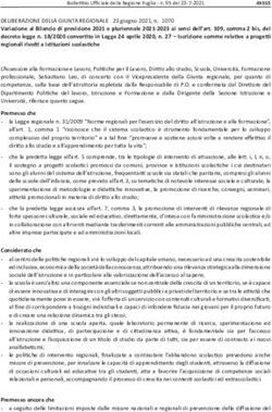 Variazione al Bilancio di previsione 2021 e pluriennale 2021-2023 ai sensi dell'art. 109, comma 2 bis, del decreto legge n. 18/2020 convertito in ...