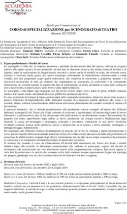 CORSO di SPECIALIZZAZIONE per SCENOGRAFO di TEATRO