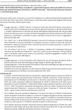 DGR n. 783 del 26/05/2020 Misure straordinarie a seguito dell'emergenza sanitaria da COVID-19 in tema di Diritto agli studi dell'Istruzione ...