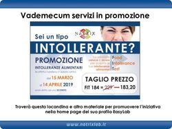 Vademecum servizi in promozione - Locandina promozione Troverà questa locandina e altro materiale per promuovere l'iniziativa - NatrixLab