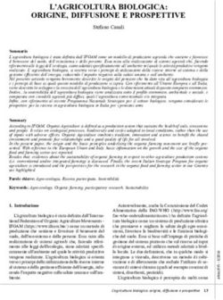 L'AGRICOLTURA BIOLOGICA: ORIGINE, DIFFUSIONE E PROSPETTIVE - Analysis
