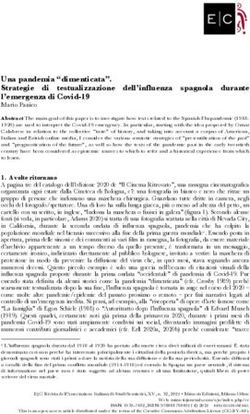 Una pandemia "dimenticata". Strategie di l'emergenza di Covid-19