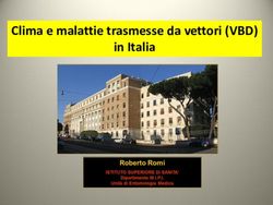 Clima e malattie trasmesse da vettori (VBD) in Italia - Ministero della Salute