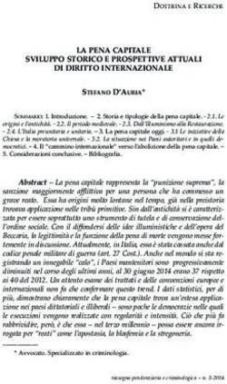 LA PENA CAPITALE SVILUPPO STORICO E PROSPETTIVE ATTUALI DI DIRITTO INTERNAZIONALE - Rassegna penitenziaria