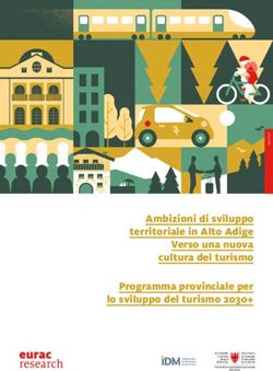 Ambizioni di sviluppo territoriale in Alto Adige Verso una nuova cultura del turismo Programma provinciale per lo sviluppo del turismo 2030+