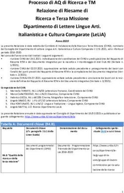 Processo di AQ di Ricerca e TM Relazione di Riesame di Ricerca e Terza Missione Dipartimento di Lettere Lingue Arti. Italianistica e Cultura ...