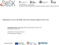 APPLICAZIONI FUTURE DEL DESK: CONTROLLO IMPIANTI GESTIONE DEI RIFIUTI - PROGETTO DESK