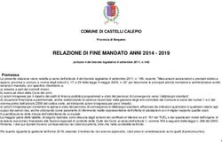 RELAZIONE DI FINE MANDATO ANNI 2014 2019 - COMUNE DI CASTELLI CALEPIO