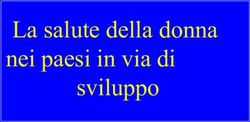La salute della donna nei paesi in via di sviluppo - Medico e Bambino