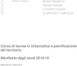 Corso di laurea in Urbanistica e pianificazione del territorio Manifesto degli studi 2018-19 - Iuav