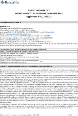 FOGLIO INFORMATIVO FINANZIAMENTO ASSISTITO DA GARANZIA SACE