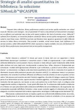 STRATEGIE DI ANALISI QUANTITATIVA IN BIBLIOTECA: LA SOLUZIONE SIMONLIB@CASPUR - E-LIS