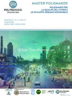 Urban Transformation - MASTER POLISMAKER POLISMAKER PER LA QUALITÀ DEL VIVERE E LO SVILUPPO URBANO SOSTENIBILE - PolisMaker Lab