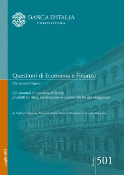 O 501 - Gli stranieri in vacanza in Italia: prodotti turistici, destinazioni e caratteristiche dei viaggiatori - Banca d'Italia