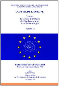 CONSEIL DE L'EUROPE Cahiers du Centre Europ&eacute;en de G&eacute;odynamique et de S&eacute;ismologie Volume 32