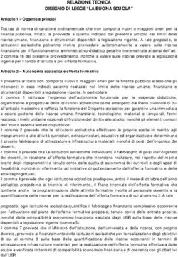 RELAZIONE TECNICA DISEGNO DI LEGGE "LA BUONA SCUOLA"