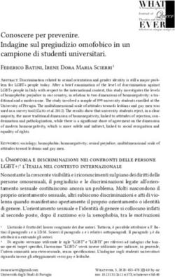 Conoscere per prevenire. Indagine sul pregiudizio omofobico in un campione di studenti universitari - Unipi