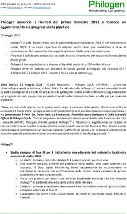 Philogen annuncia i risultati del primo trimestre 2021 e fornisce un aggiornamento sui progressi della pipeline