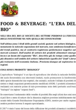 FOOD & BEVERAGE: "L'ERA DEL BIO" - Il giornale della finanza