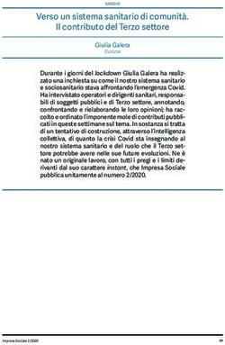 Verso un sistema sanitario di comunità. Il contributo del Terzo settore - SICP