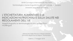 L'ETICHETTATURA ALIMENTARE E LE INDICAZIONI NUTRIZIONALI E SULLA SALUTE NEI REGOLAMENTI DELL'UE