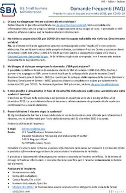 Domande frequenti (FAQ) - Prestito in caso di disastro economico (EIDL) per COVID-19 - SBA