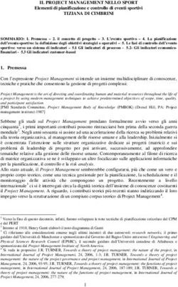 IL PROJECT MANAGEMENT NELLO SPORT