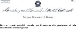 Decreto recante modalità tecniche per il sostegno alla produzione ed alla distribuzione cinematografica - Direzione Generale per il Cinema
