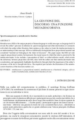 LA GESTIONE DEL DISCORSO: UNA FUNZIONE METADISCORSIVA