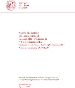Avviso di selezione per l'ammissione al Corso di alta formazione in " Micoterapia: aspetti farmacotossicologici dei funghi medicinali" Anno ...