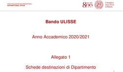 Bando ULISSE Anno Accademico 2020/2021 Schede destinazioni di Dipartimento - Unipd