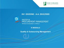 XVI EDIZIONE - A.A. 2019/2020 - IX MODULO Quality & Outsourcing Management - Master in Procurement ...