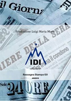 Fondazione Luigi Maria Monti - Rassegna Stampa IDI Ufficio Stampa