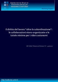 Il diritto del lavoro "oltre la subordinazione": le collaborazioni etero-organizzate e le tutele minime per i riders autonomi - WP CSDLE "Massimo ...