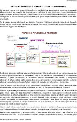 REAZIONI AVVERSE AD ALIMENTI - ASPETTI PREVENTIVI