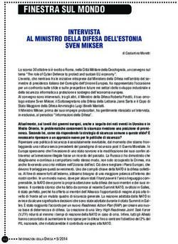 FINESTRA SUL MONDO AL MINISTRO DELLA DIFESA DELL'ESTONIA
