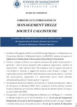 MANAGEMENT DELLE SOCIETÁ CALCISTICHE - CORSO DI ALTA FORMAZIONE IN