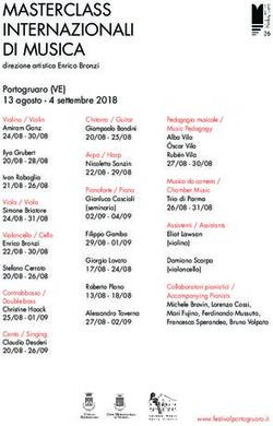 MASTERCLASS INTERNAZIONALI DI MUSICA - Portogruaro Festival