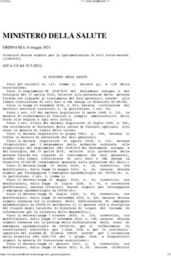 MINISTERO DELLA SALUTE - ORDINANZA 14 maggio 2021 - Diritto Lavoro