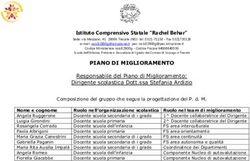 PIANO DI MIGLIORAMENTO - Istituto Comprensivo Statale "Rachel Behar" - IC Rachel Behar